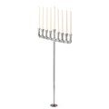 Vintiquewise Industrial Galvanized Antique Silver Metal Pipe Hanukkah Menorah QI004137